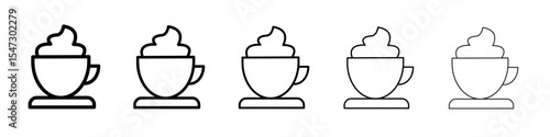 cappuccino icon flat illustration set logo