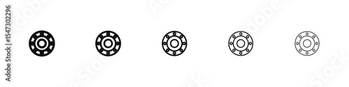 Car bearing icon flat illustration set logo