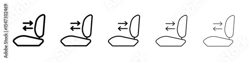 Car seat adjustment icon flat illustration set logo