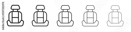 Car seat icon flat illustration set logo