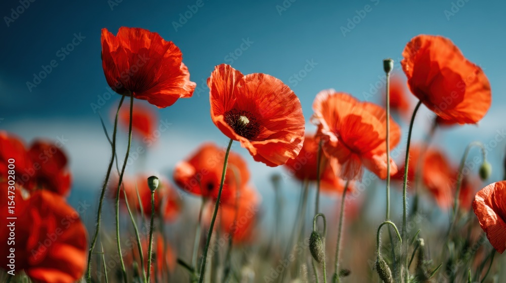 Obraz premium A Lively Field Of Vibrant Red Poppies