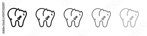 Cavities icon flat illustration set logo