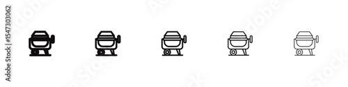 Cement mixers icon flat illustration set logo