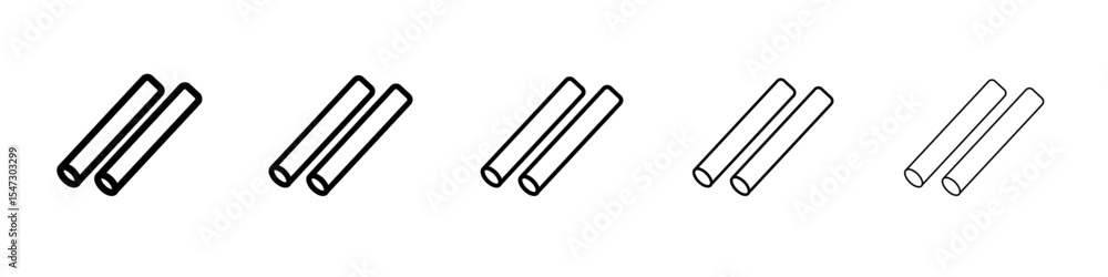 Chalk icon flat illustration set logo Chalk icon flat illustration set logo