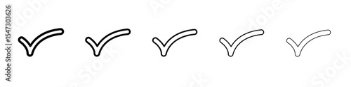 Check mark icon flat illustration set logo