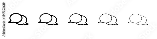 Chat Icon flat illustration set logo
