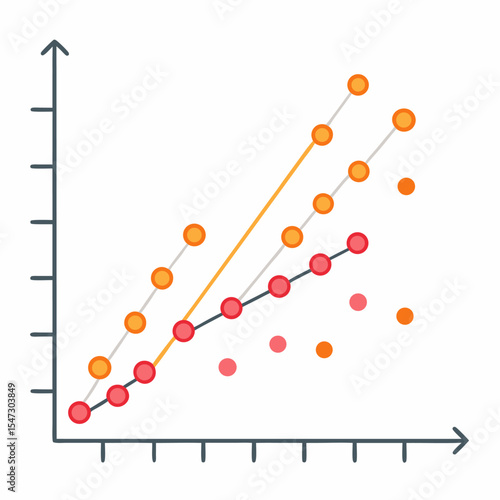 Data visualization showing a scatter plot with a regression line and individual data points