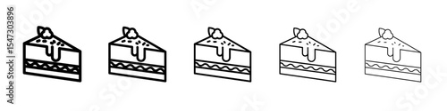 Cheesecake icon flat illustration set logo