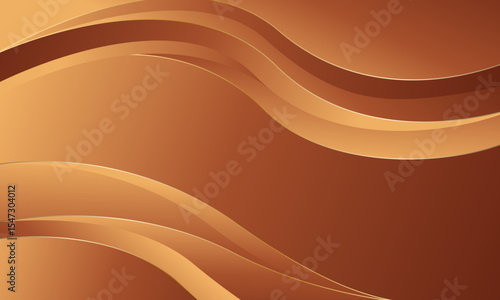 Abstract bronze luxury wave background with gold accents. Elegant metallic design style for templates, banners, covers, sales, business, events, awards, websites, pages, and more