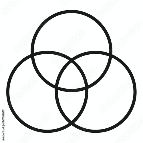 Three overlapping circles diagram with outline