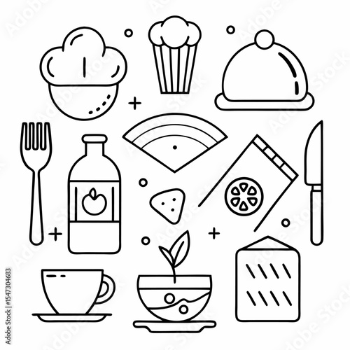 Minimalist food and drink icon set 10 high quality icons