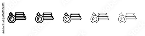 Clean stack plates icon flat illustration set logo