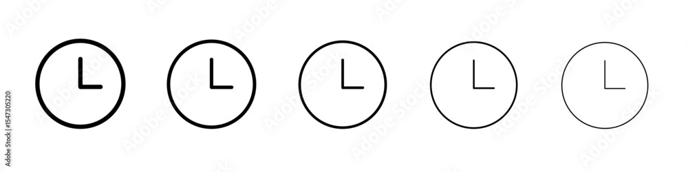 Clock icon flat illustration set logo Clock icon flat illustration set logo