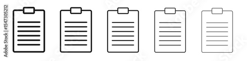 Clipboard icon flat illustration set logo