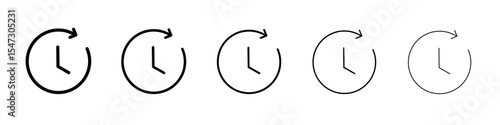 Free Download Clock time icon flat illustration set logo - GFXLoad