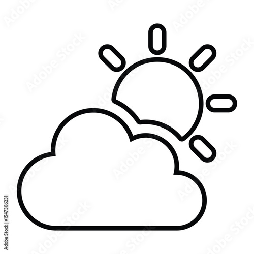 Cloudy line icon design. Cloudy thin black outline symbol vector illustration. editable stroke icon on transparent background.