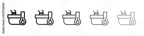 Cold plunge icon flat illustration set logo