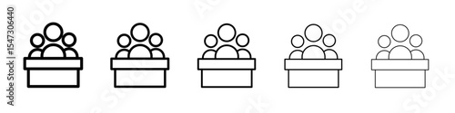 committee board icon flat illustration set logo