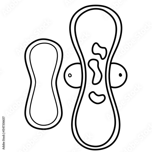 Hand drawn Reusable menstruasi pads illustration, Feminine hygiene products