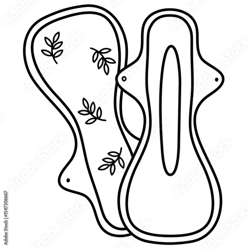 Hand drawn Reusable menstruasi pads illustration, Feminine hygiene products