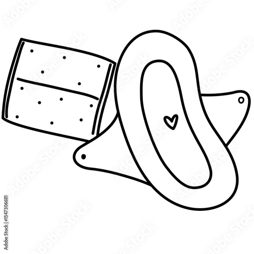 Hand drawn Reusable menstruasi pads illustration, Feminine hygiene products