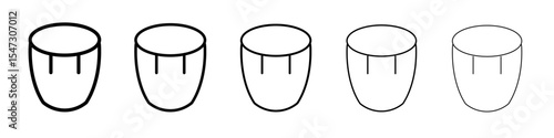 Conga drum icon flat illustration set logo