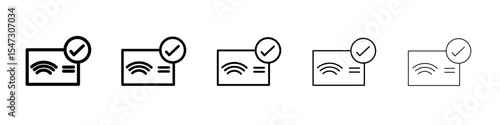 Contactless Payment icon flat illustration set logo