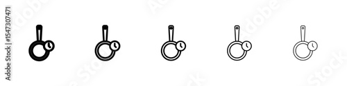Cooking time icon flat illustration set logo