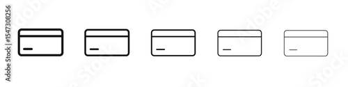 Credit card icon flat illustration set logo