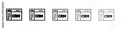 crm icon flat illustration set logo