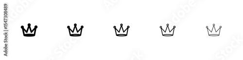 Crown icon flat illustration set logo
