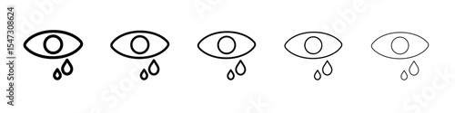 Crying icon flat illustration set logo