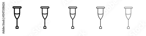 crutches icon flat illustration set logo