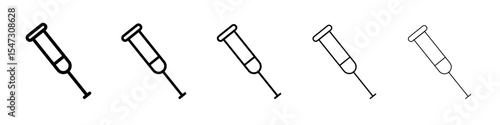 crutches icon flat illustration set logo
