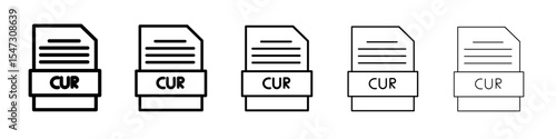 CUR File Document Icon flat illustration set logo