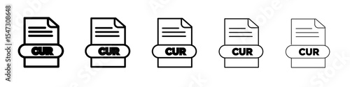CUR File Document Icon flat illustration set logo