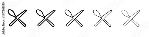 Cutlery icon flat illustration set logo