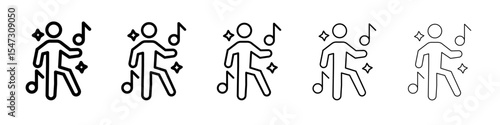 dance icon flat illustration set logo