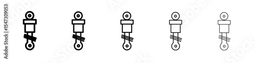 damper icon flat illustration set logo