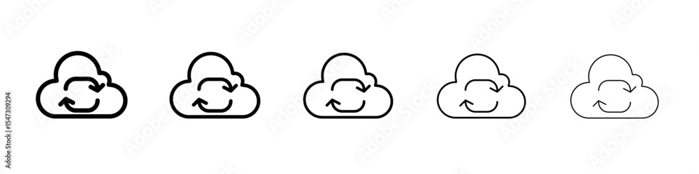 Data synchronization icon flat illustration set logo Data synchronization icon flat illustration set logo
