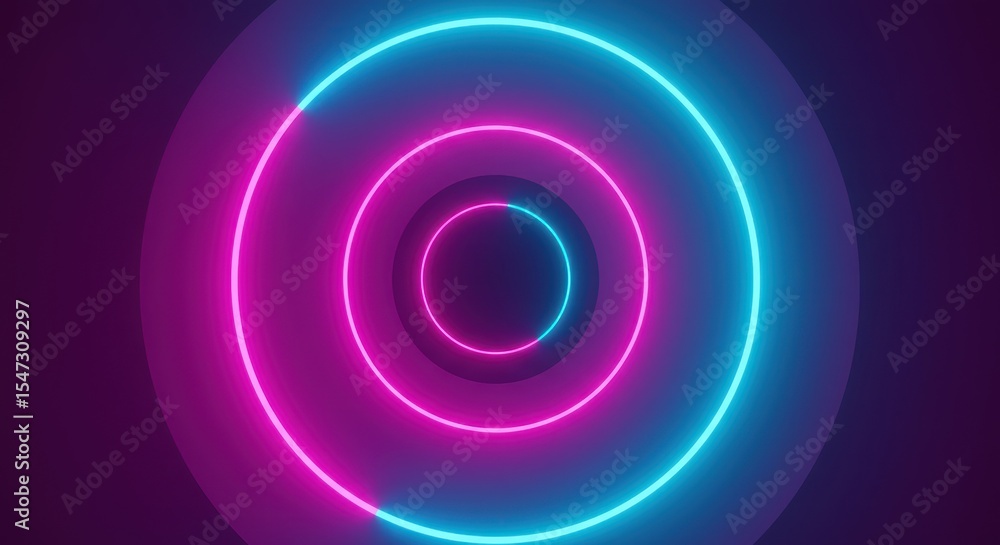 Abstract neon circles dark background Abstract neon circles dark background