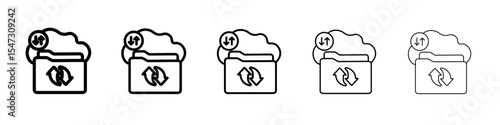 Data Recovery icon flat illustration set logo
