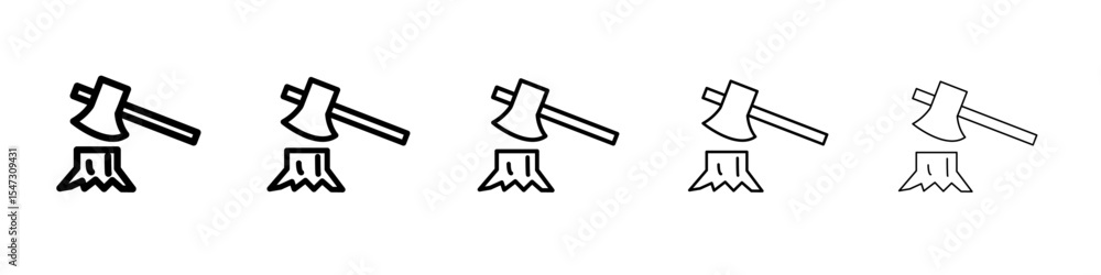 © Mincraft - Deforestation icon flat illustration set logo