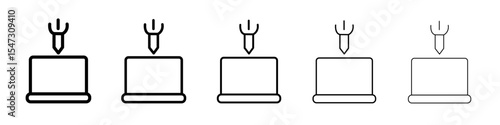 Ddos icon flat illustration set logo