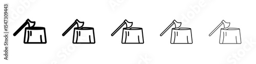 Deforestation icon flat illustration set logo