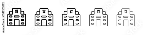 dental clinic icon flat illustration set logo