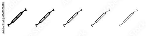 Dental pick icon flat illustration set logo