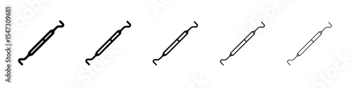 Dental pick icon flat illustration set logo