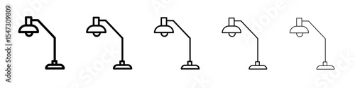 desk lamp icon flat illustration set logo