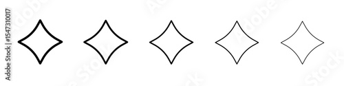 Diamond star icon flat illustration set logo
